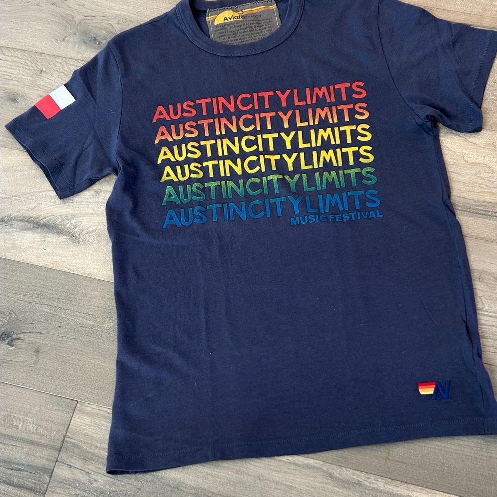 Aviator Nation Austin City Limits" Navy Graphic Te